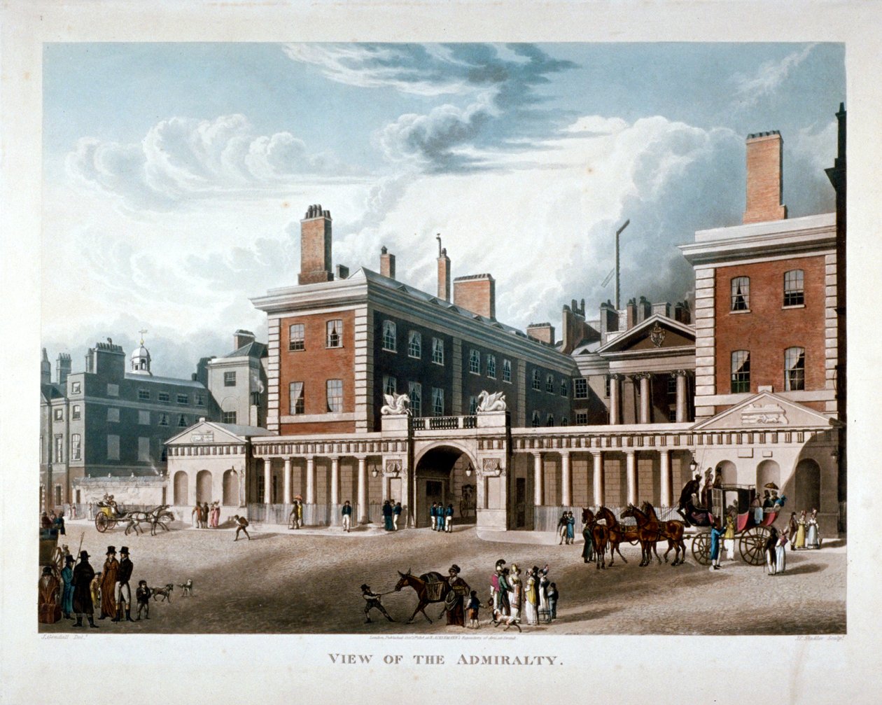 Admiralita, Whitehall, Westminster, Londýn, 1818 od Joseph Constantine Stadler