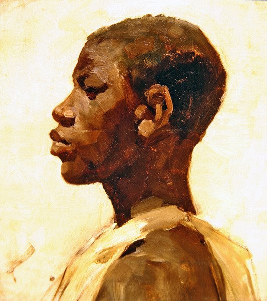 Hlava černocha (olej na plátně) od Joseph Crawhall