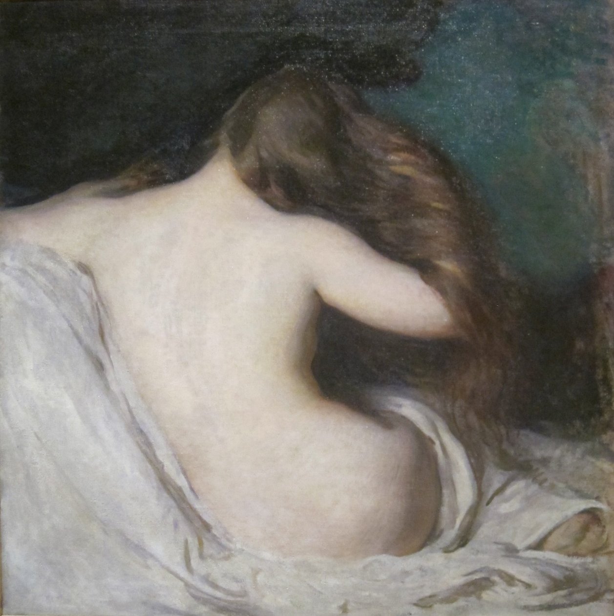 Žena sušící vlasy od Joseph DeCamp