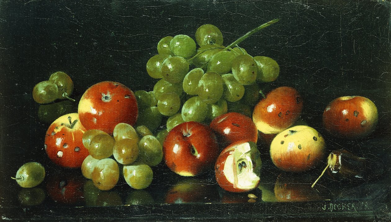 Zátiší s crabapple a hrozny, od Joseph Decker