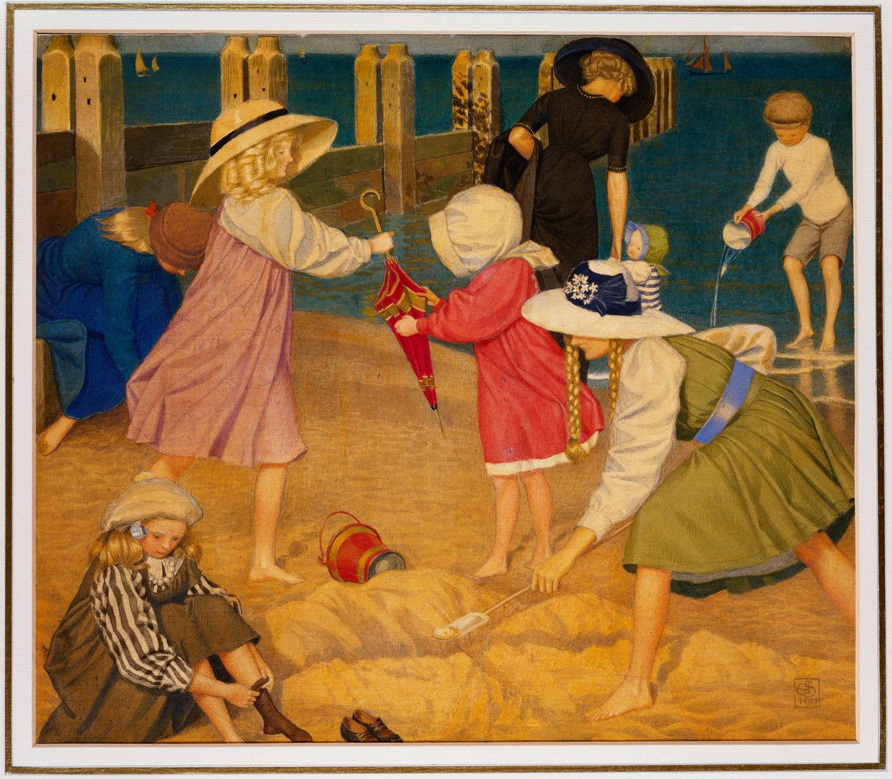 Na pláži, Southwold od Joseph Edward Southall
