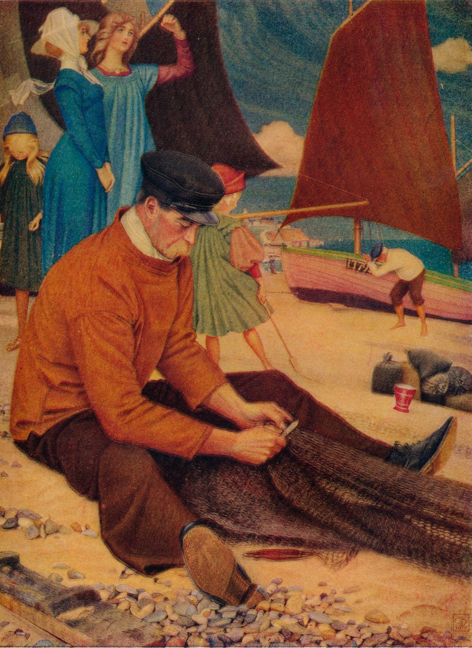 Pláž, 1910 od Joseph Edward Southall