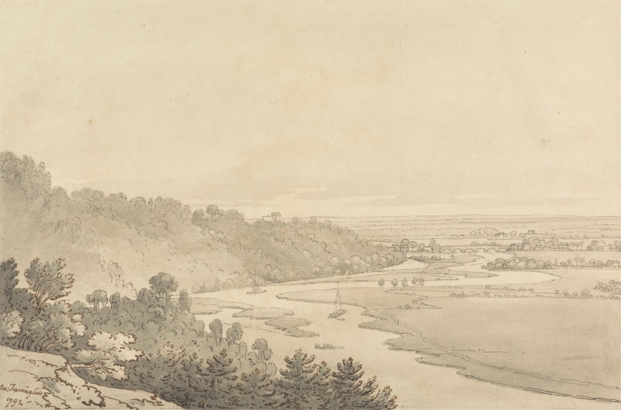 Pohled na Taplow a Maidenhead z Cliveden od Joseph Farington