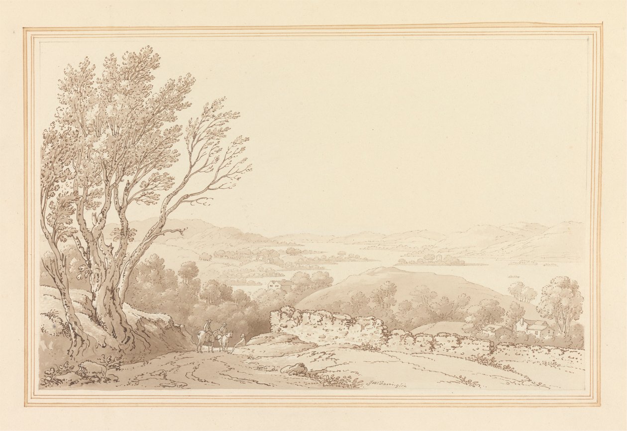 Pohled na Windermere shora Barig od Joseph Farington