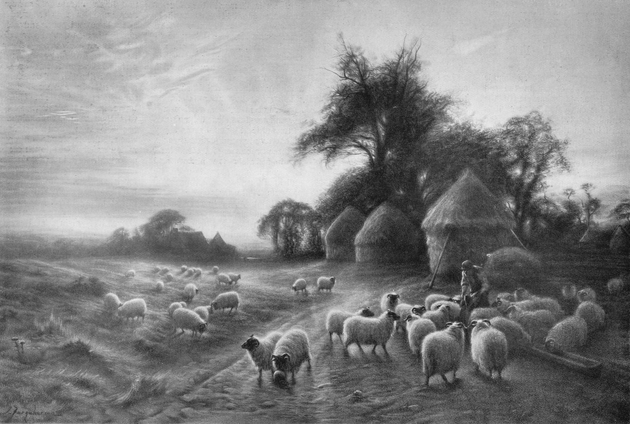 Krmení ovcí, c1890, 1911 od Joseph Farquharson