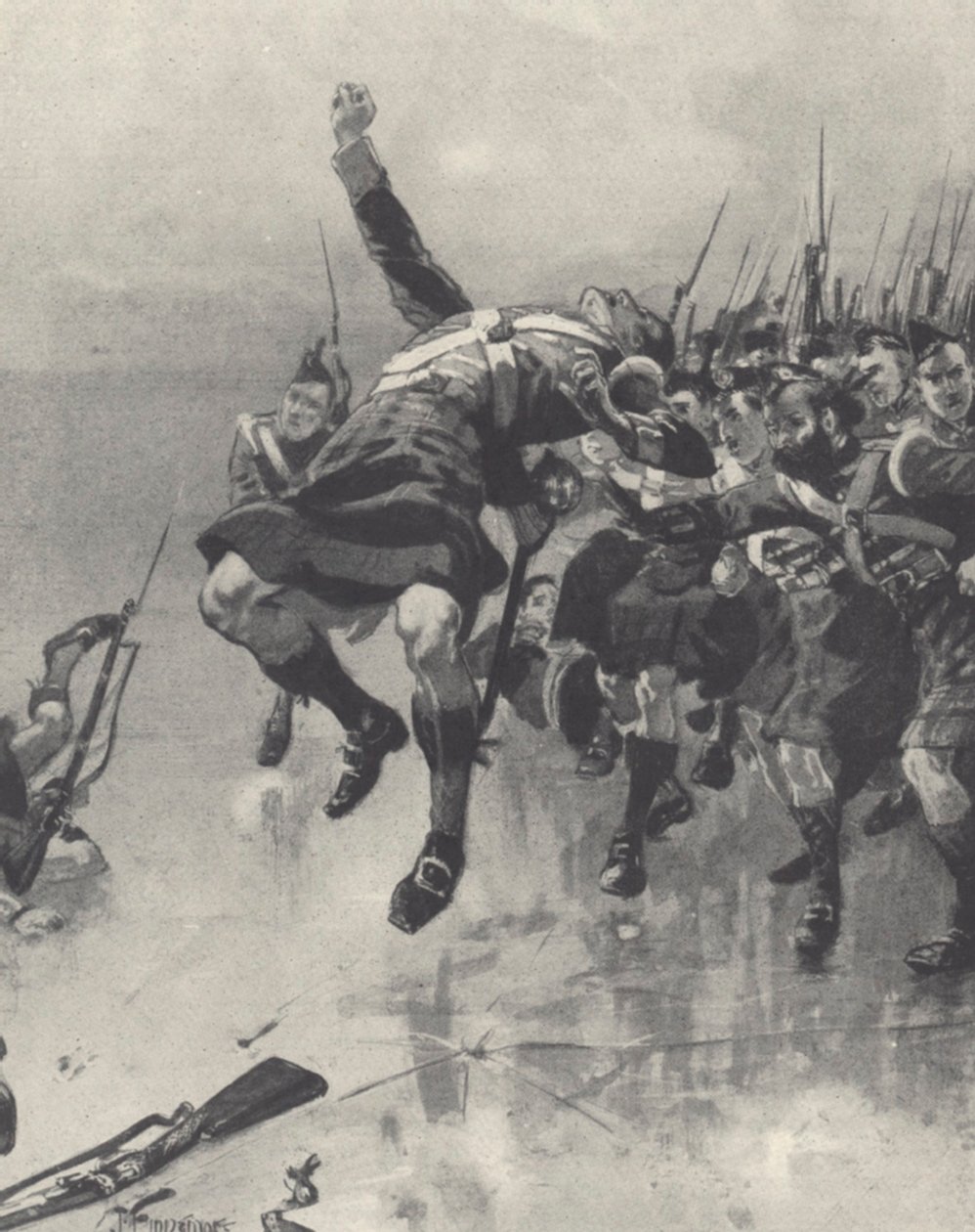 Skotské jednotky (litho) od Joseph Finnemore
