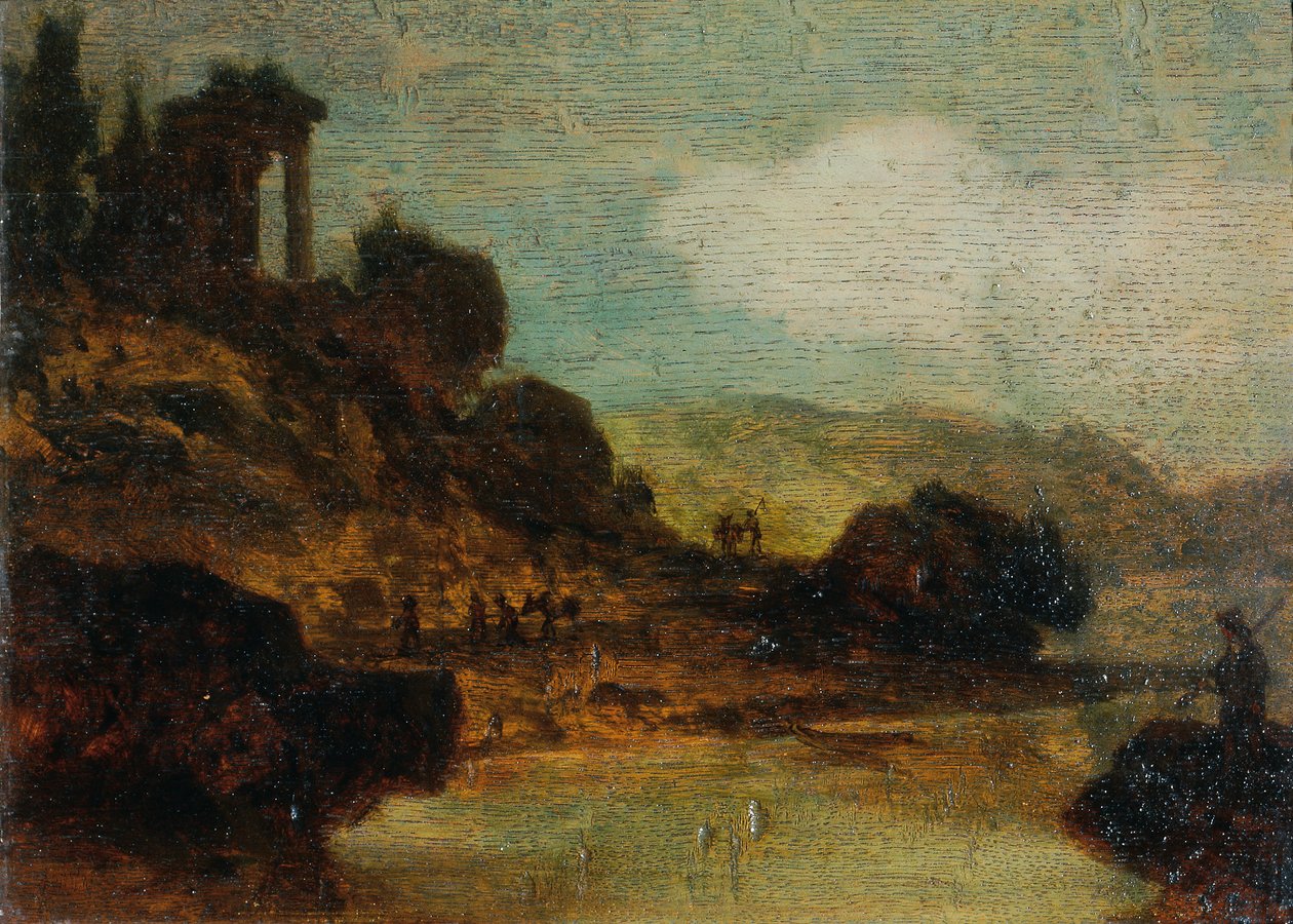 Krajina s ruinami od Joseph Hasslwander