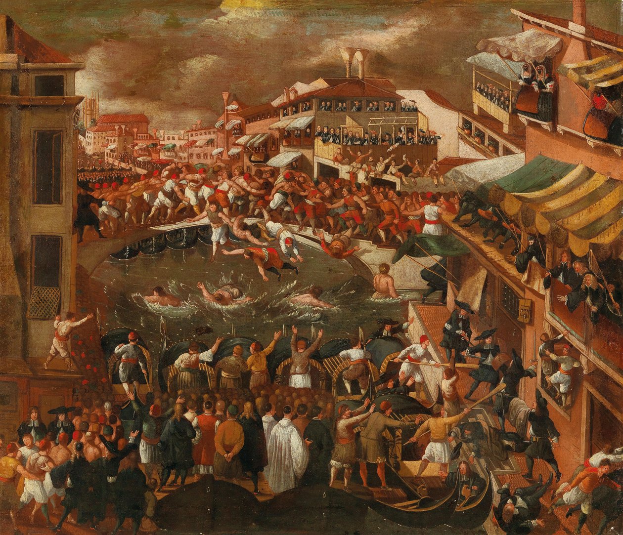Ponte dei Pugni v Benátkách. od Joseph Heintz the Younger
