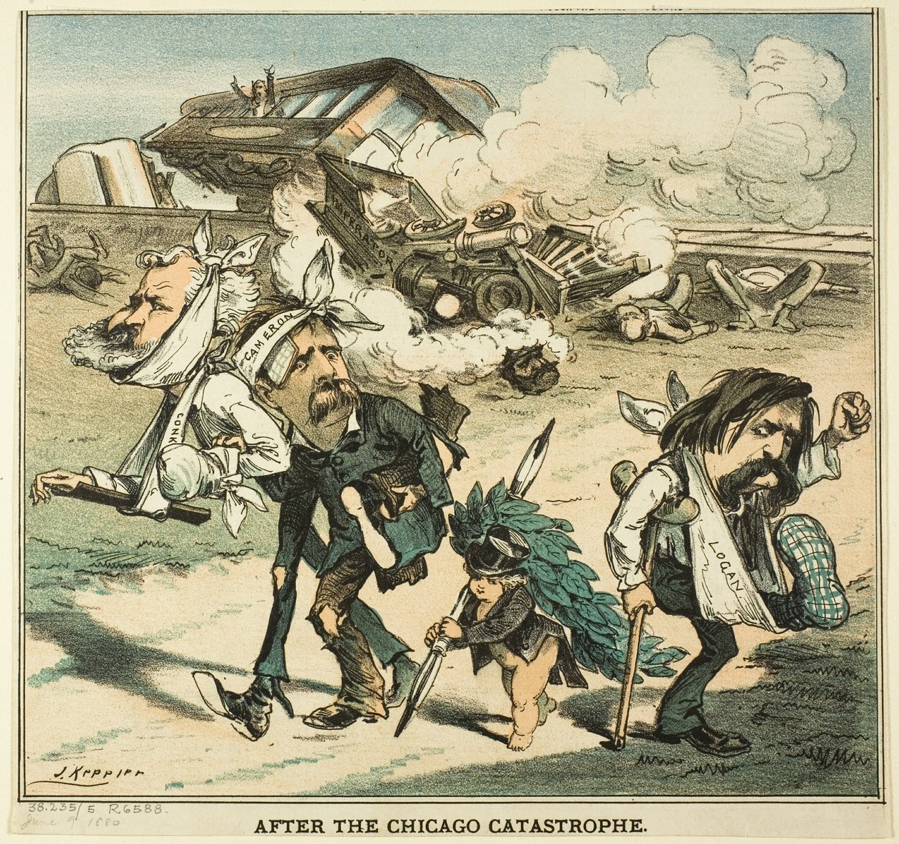 Po katastrofě v Chicagu, od Pucka od Joseph Keppler