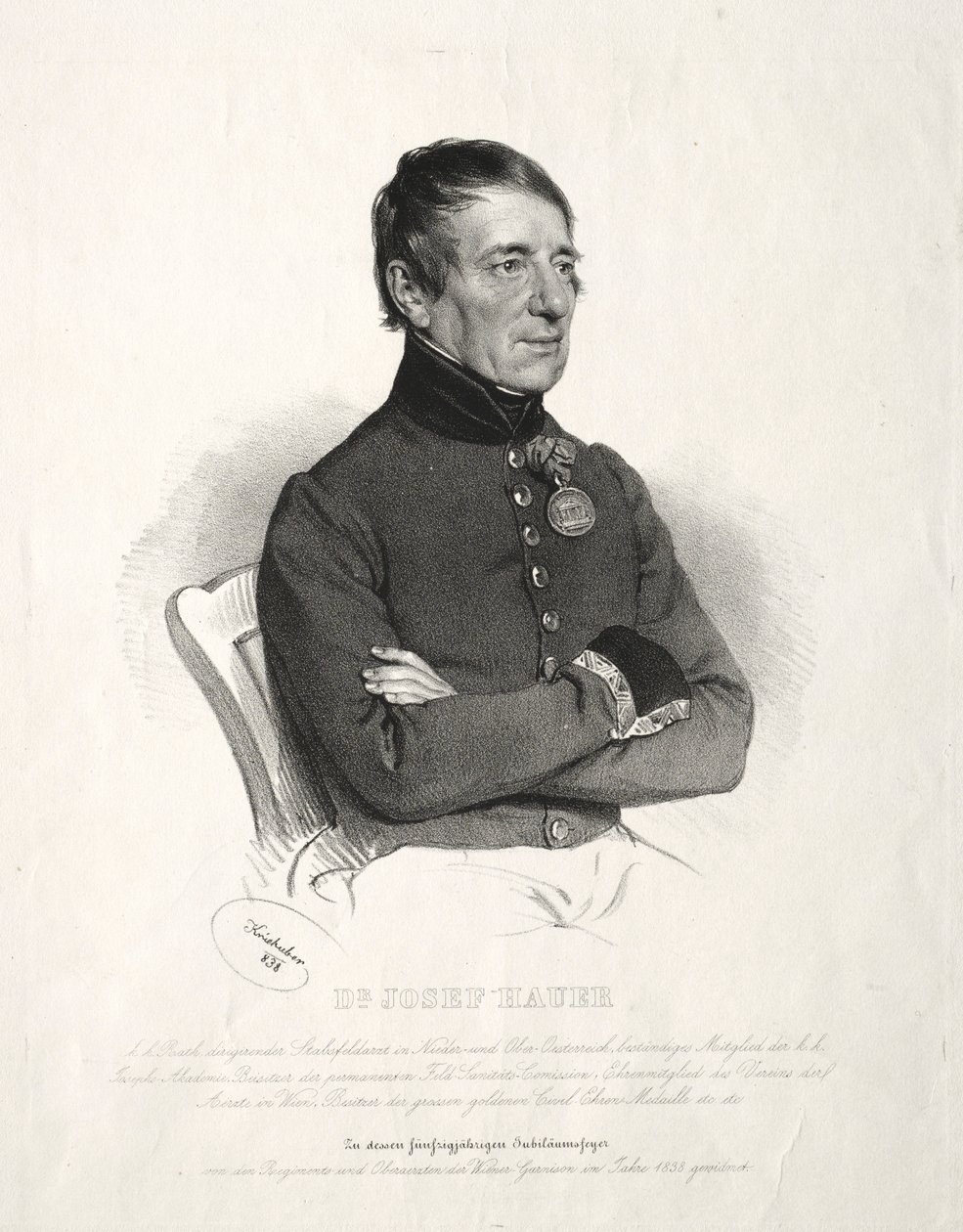 Portrét Dr. Jospeh Hauer. od Joseph Kriehuber