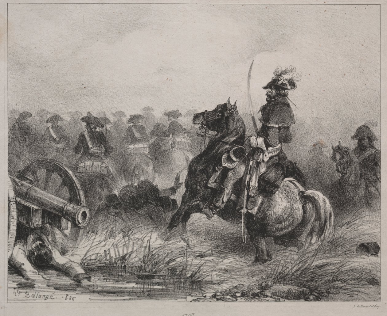 Jezdecká scéna od Joseph Louis Hippolyte Bellange