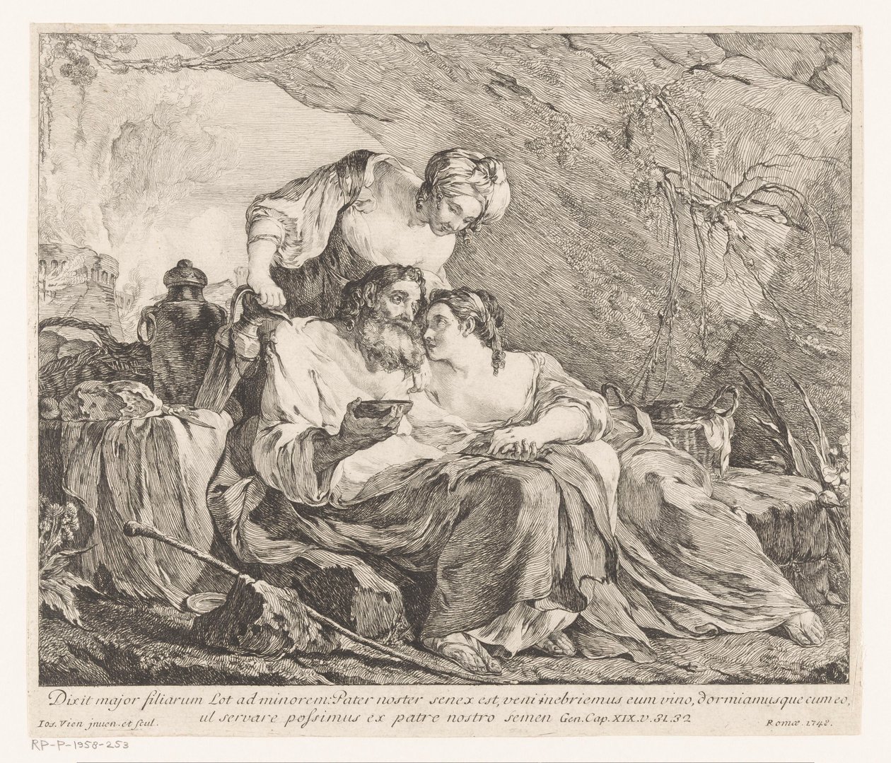 Lot a jeho dcery od Joseph Marie Vien (I)