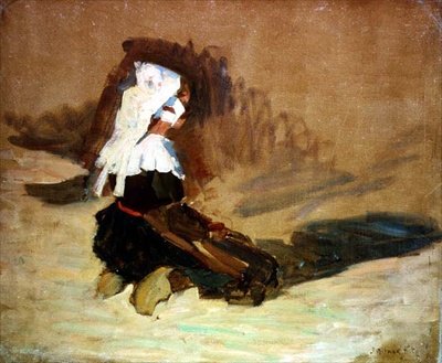 Klečící Bretonka od Joseph Milner Kite