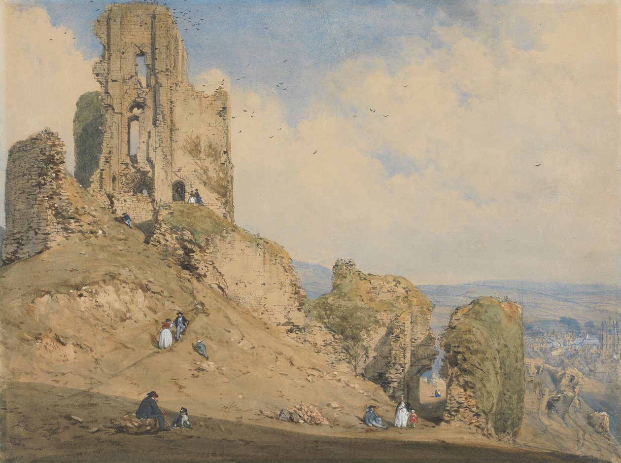 Hrad Corfe, Dorset od Joseph Nash