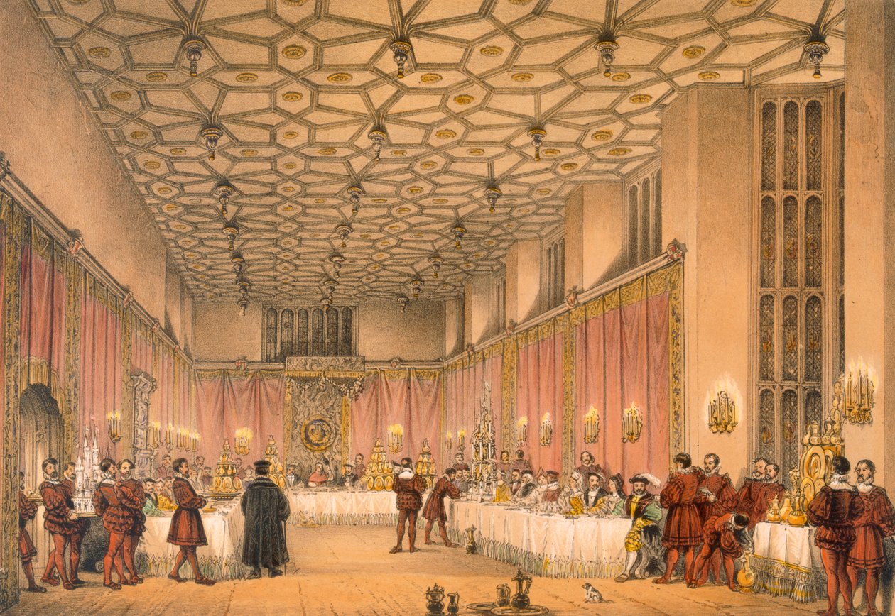 The Chamber, Hampton Court, pub. 1838. od Joseph Nash