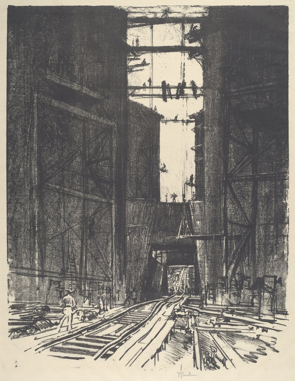 Na dně Gatun Lock, 1912. od Joseph Pennell