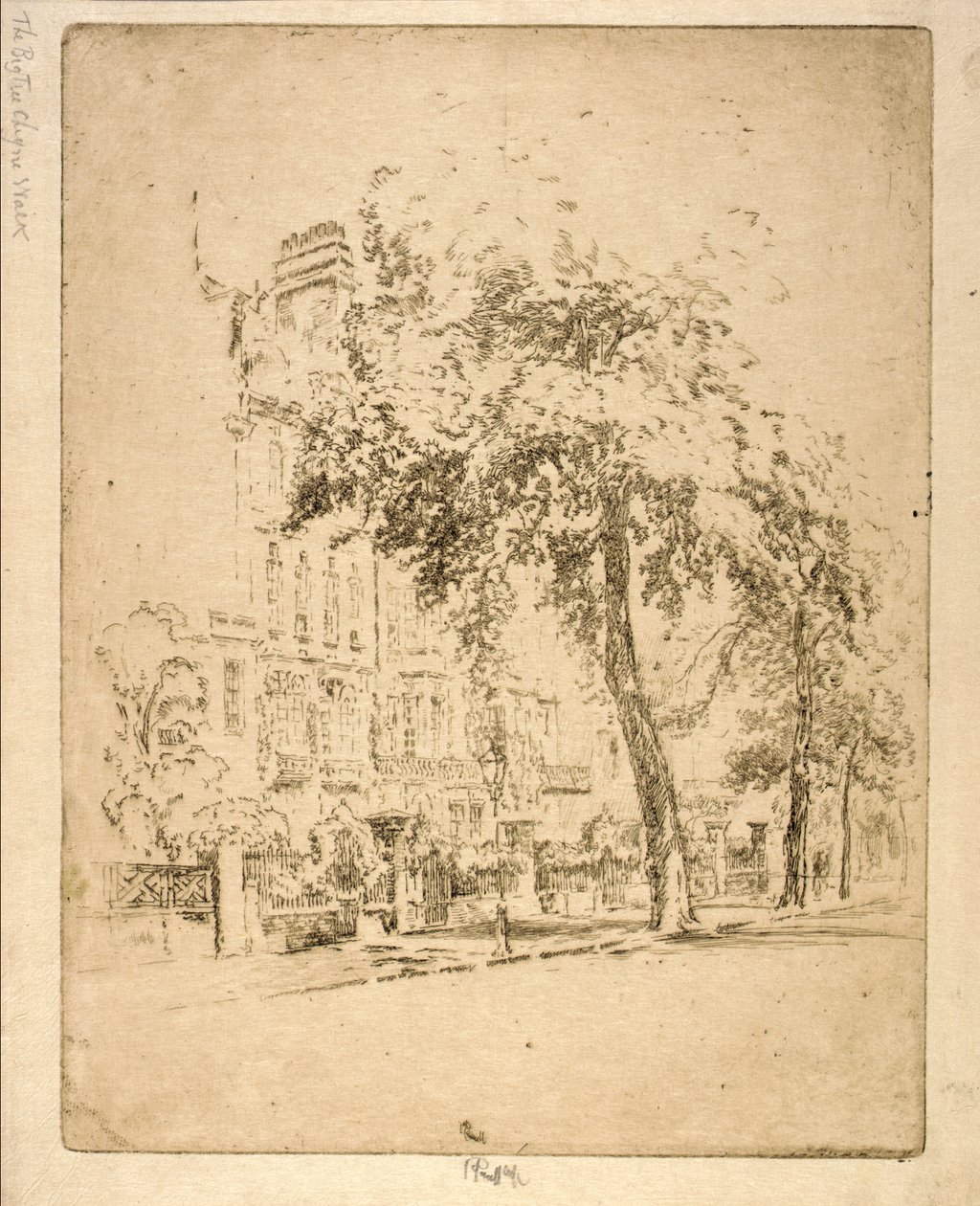 Velký strom--Cheyne Walk od Joseph Pennell
