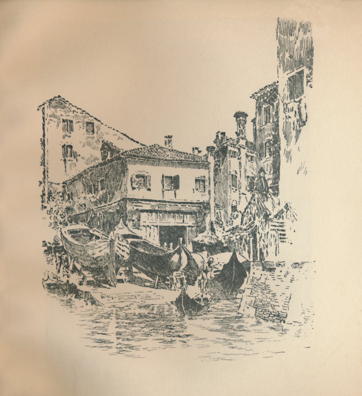 Stavba lodí, Benátky, 1905, 1925. od Joseph Pennell