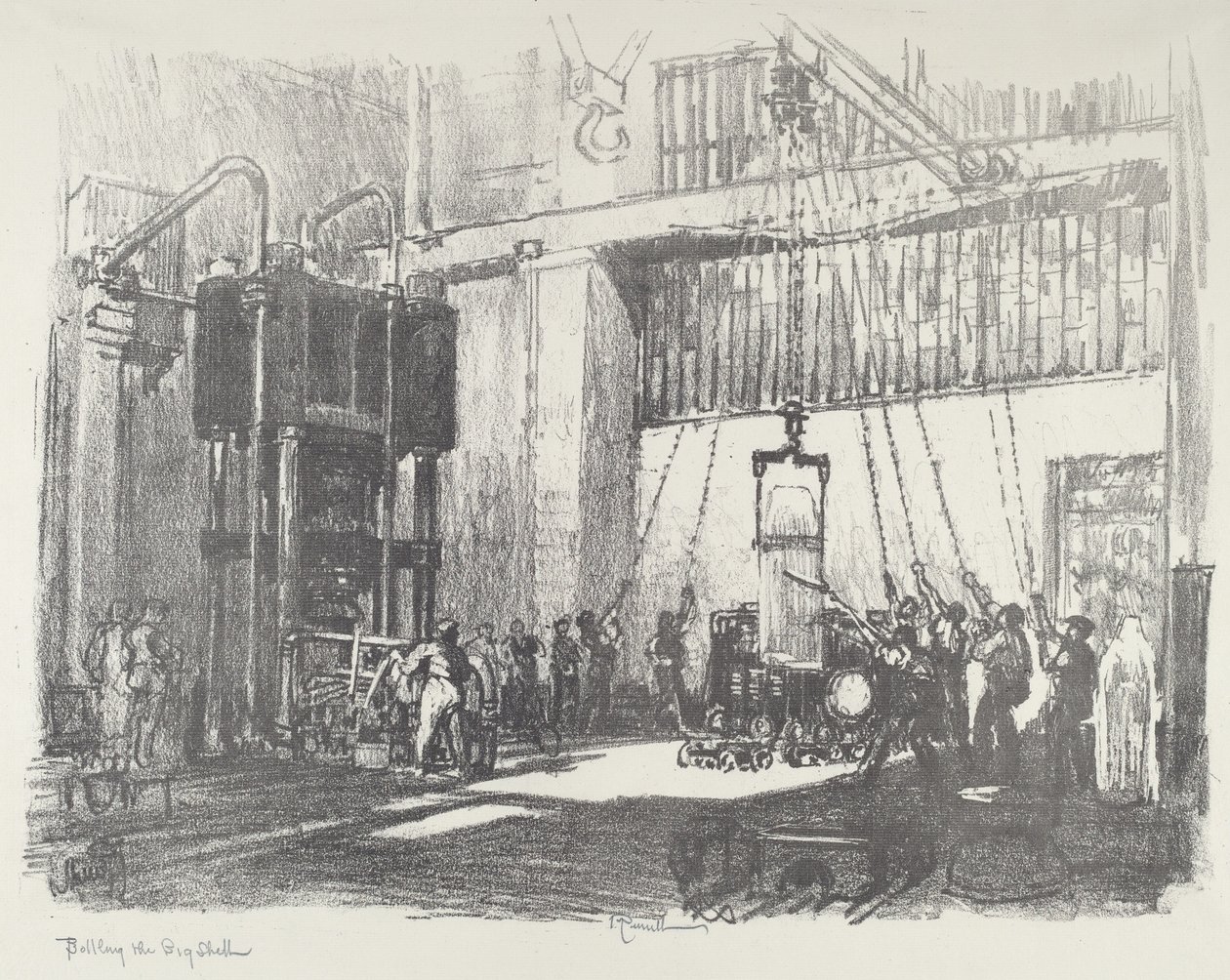 Stáčení Big Shell, 1916. od Joseph Pennell