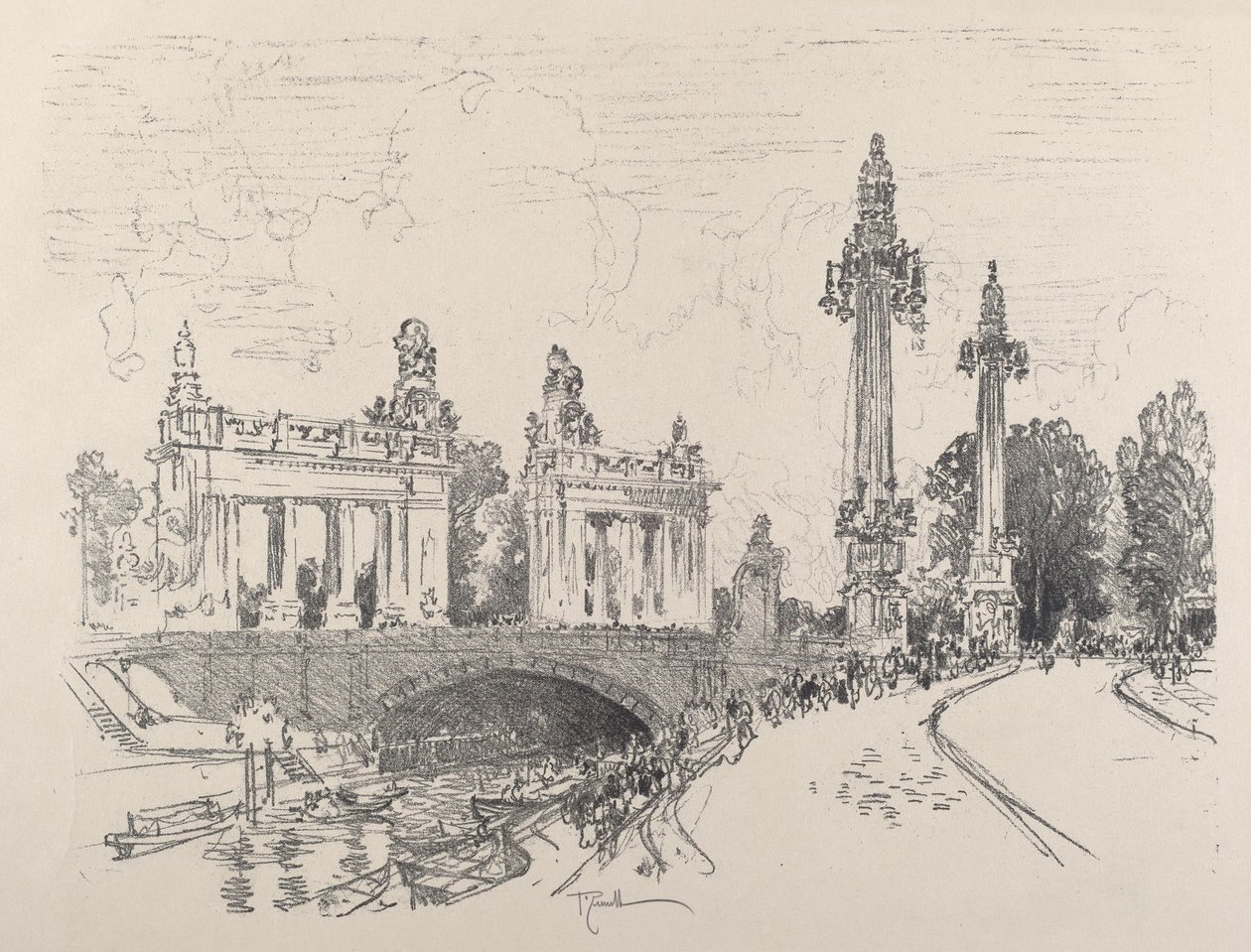 Most v Charlottenburgu, 1921. od Joseph Pennell