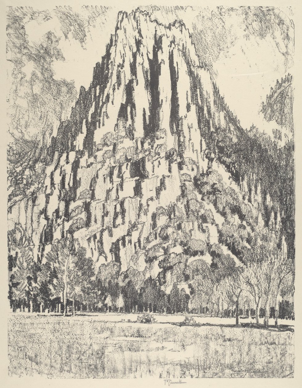 Buttresses, Yosemite, 1912. od Joseph Pennell