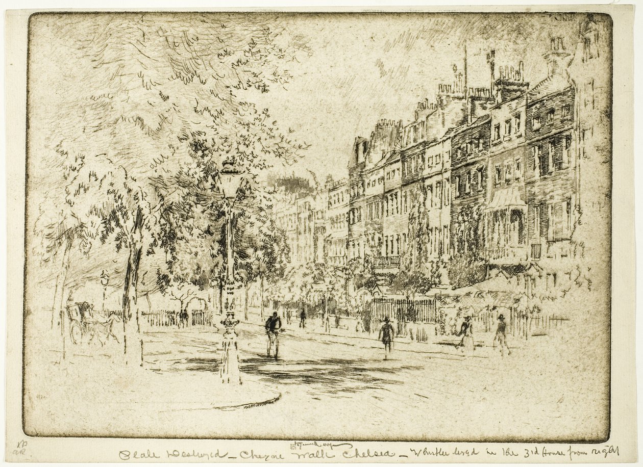 Cheyne Walk, Chelsea od Joseph Pennell