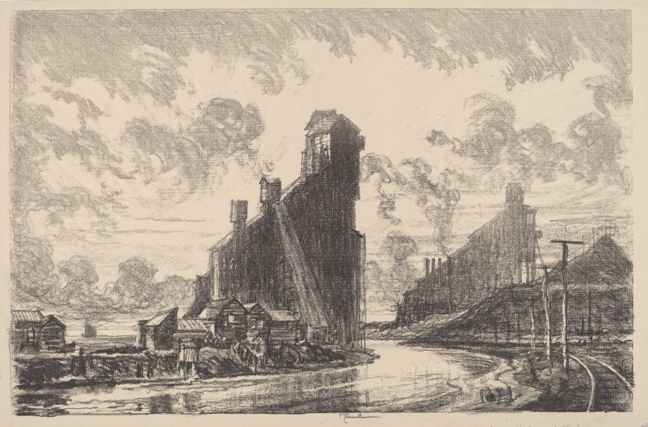 Coal Breaker na řece, 1910. od Joseph Pennell