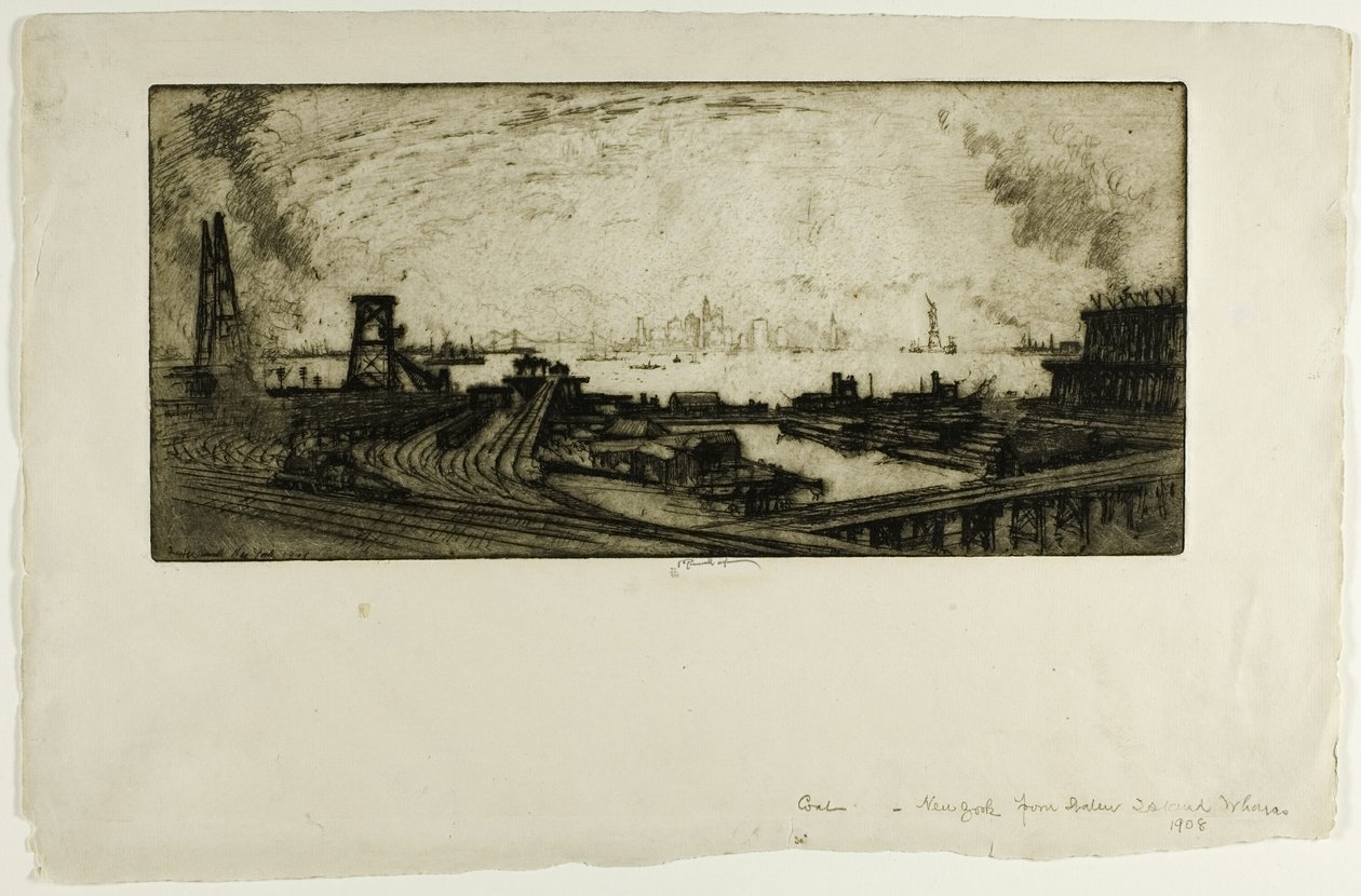 Coal Wharves, Staten Island, č. II od Joseph Pennell