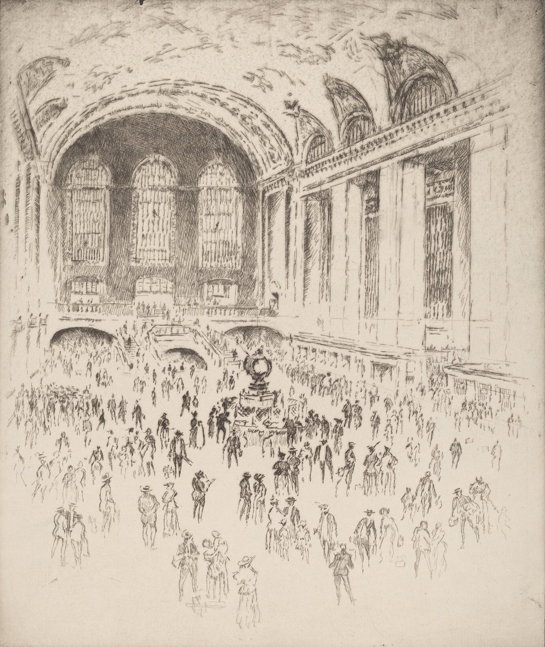 Hala, Grand Central, New York, 1919. od Joseph Pennell