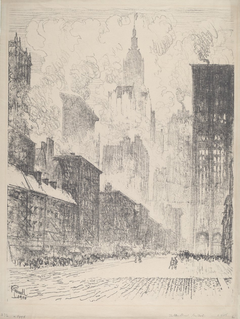 Z Fulton Street od Joseph Pennell
