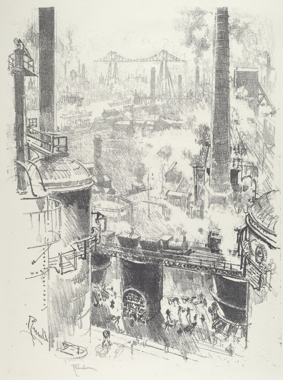 Z vrcholků pecí, 1916. od Joseph Pennell