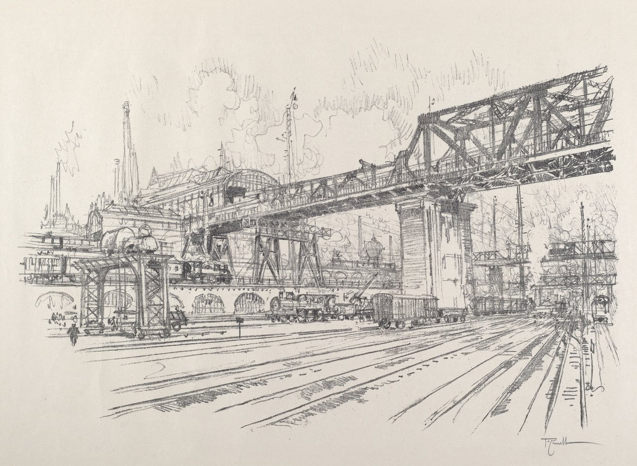 Gleisdreieck, 1921. od Joseph Pennell