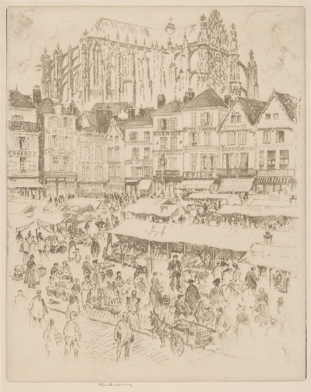 Místo, Beauvais od Joseph Pennell