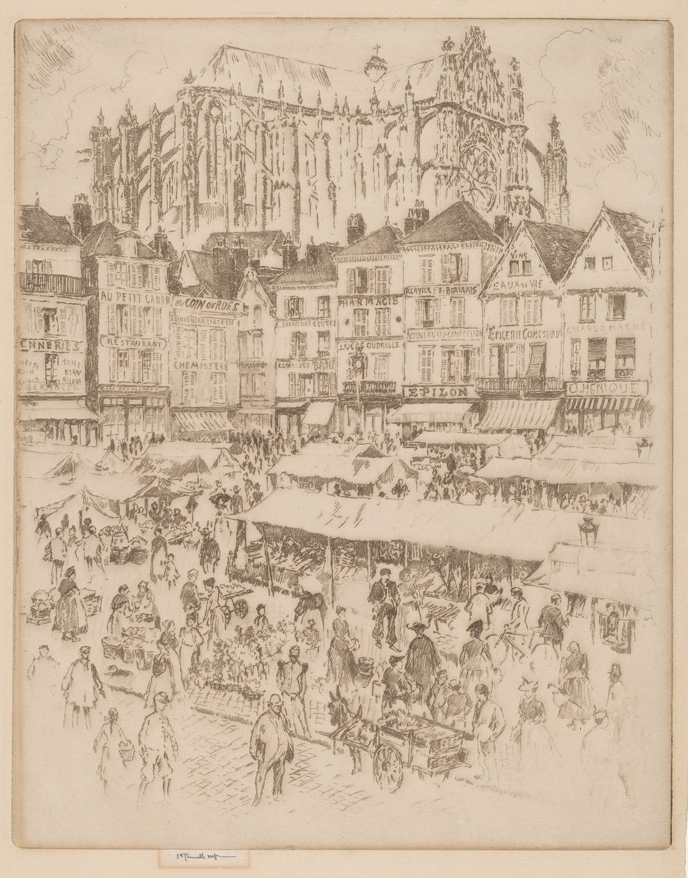 Místo, Beauvais od Joseph Pennell