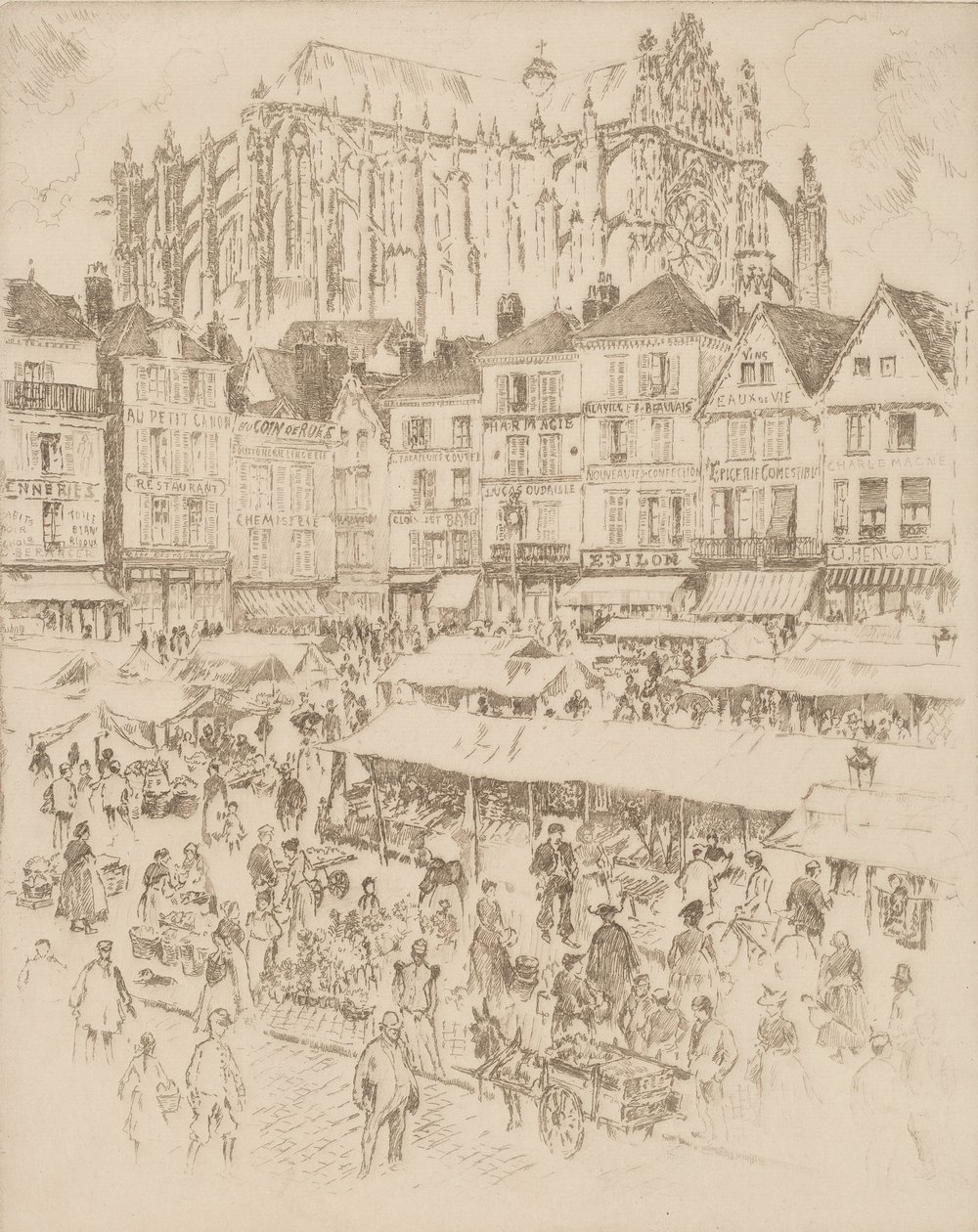 Místo, Beauvais, 1907. od Joseph Pennell