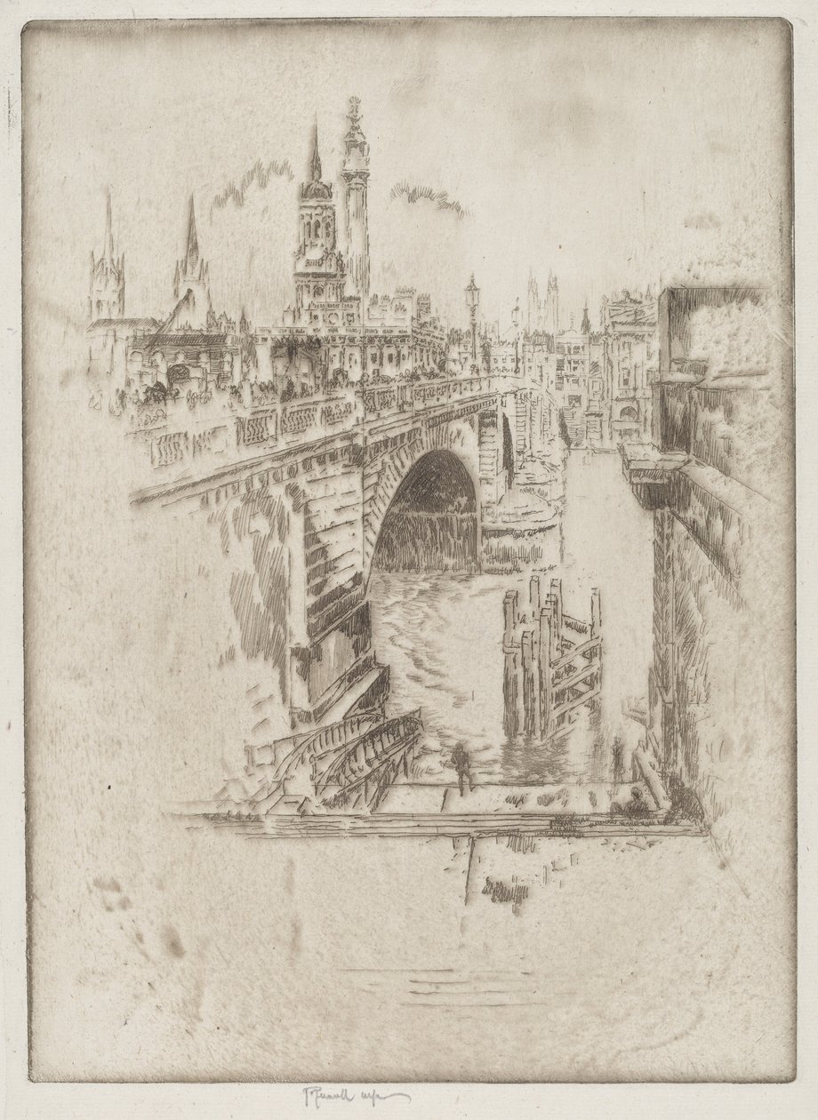 London Bridge Stairs od Joseph Pennell