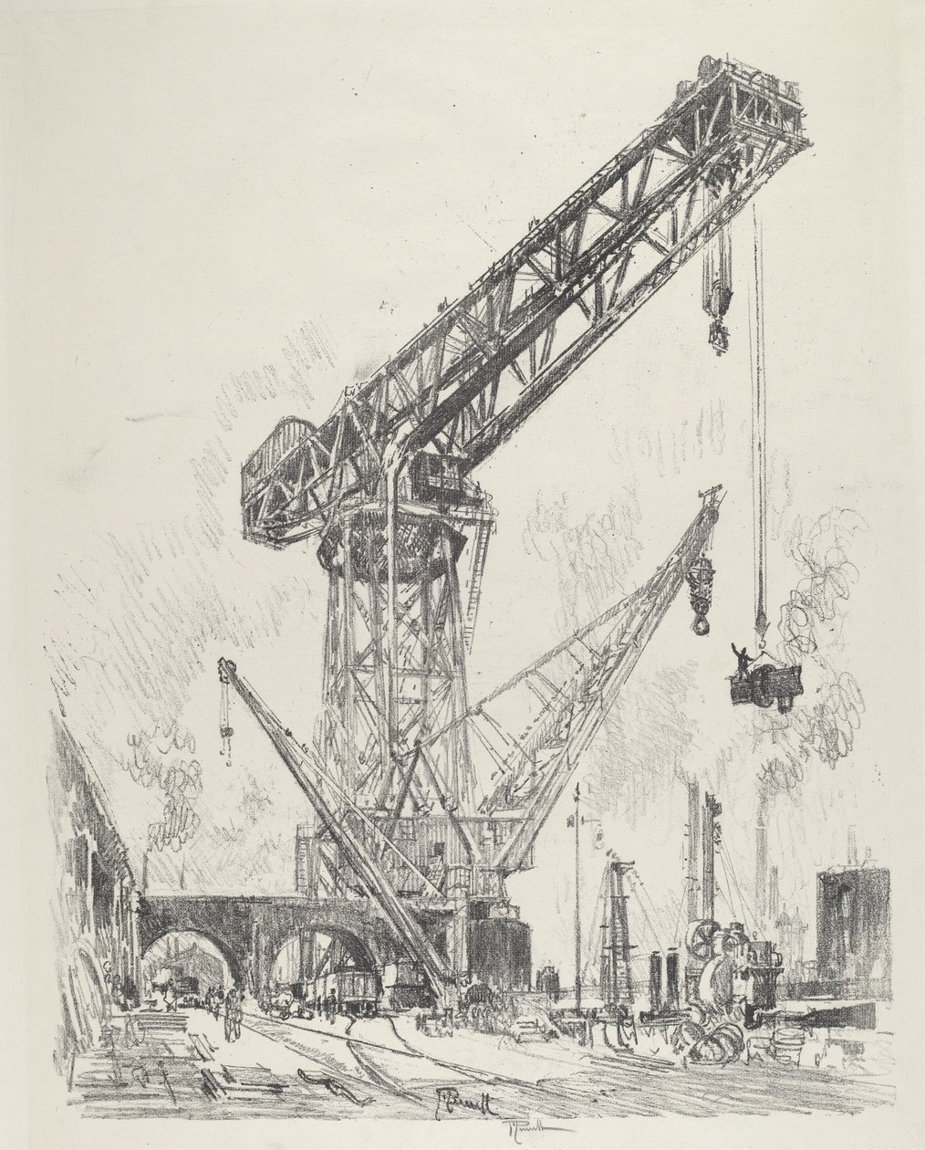 Vyrobeno v Německu, Velký jeřáb, 1916. od Joseph Pennell