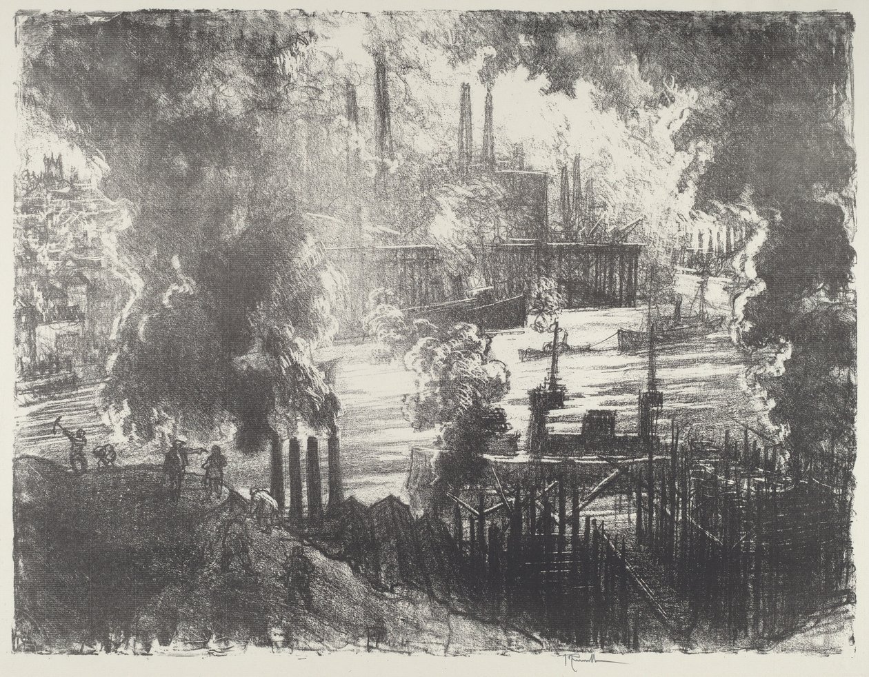 Řeka Munitions, 1916. od Joseph Pennell