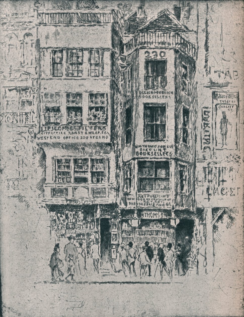 Old Strand Shops, c1900, 1906-7 od Joseph Pennell