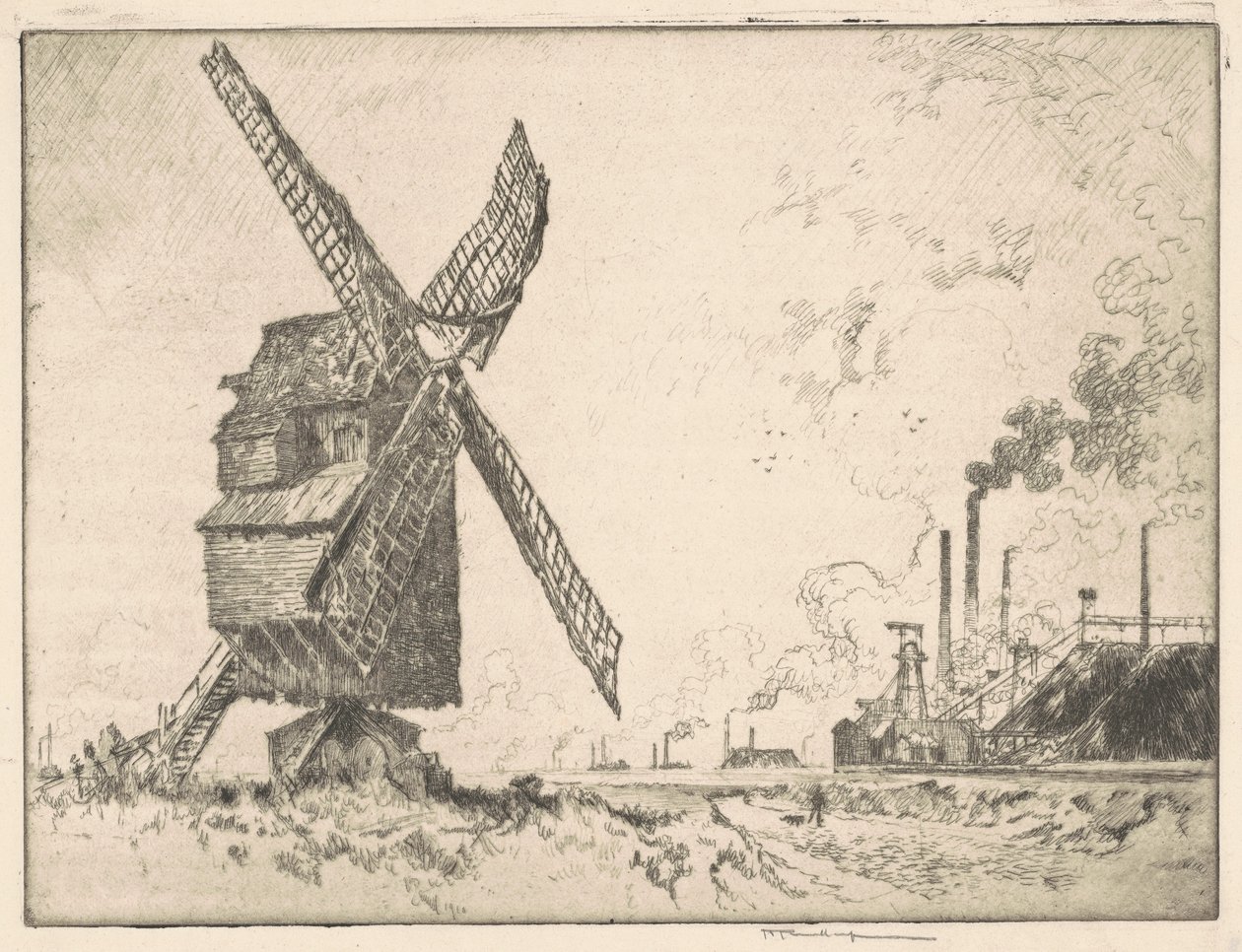 Staré a Nové mlýny, Valenciennes, 1910. od Joseph Pennell