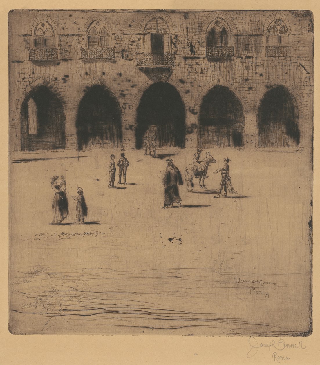 Radnice, Pistoia, 1883. od Joseph Pennell