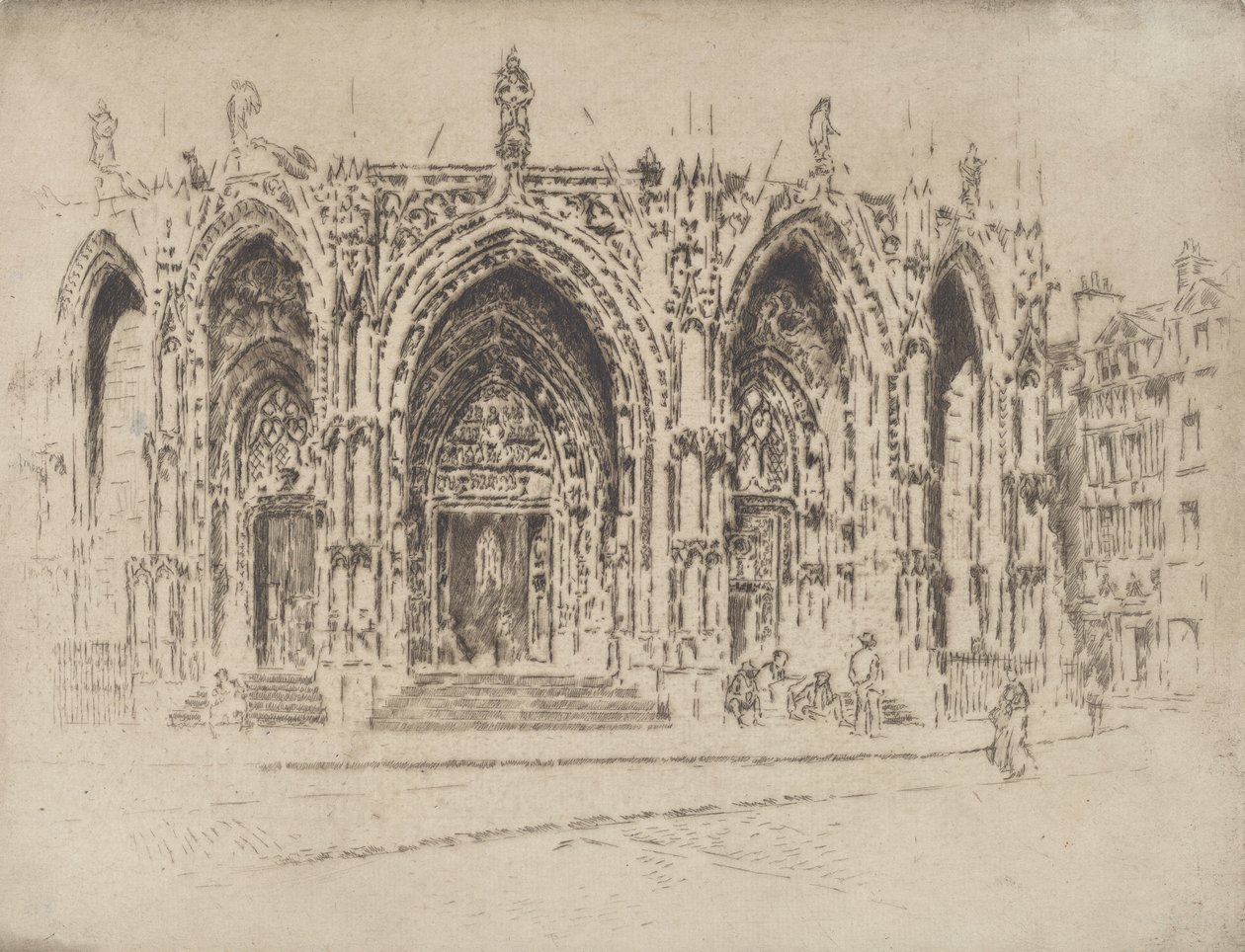 Veranda San Maclou, Rouen, 1907. od Joseph Pennell