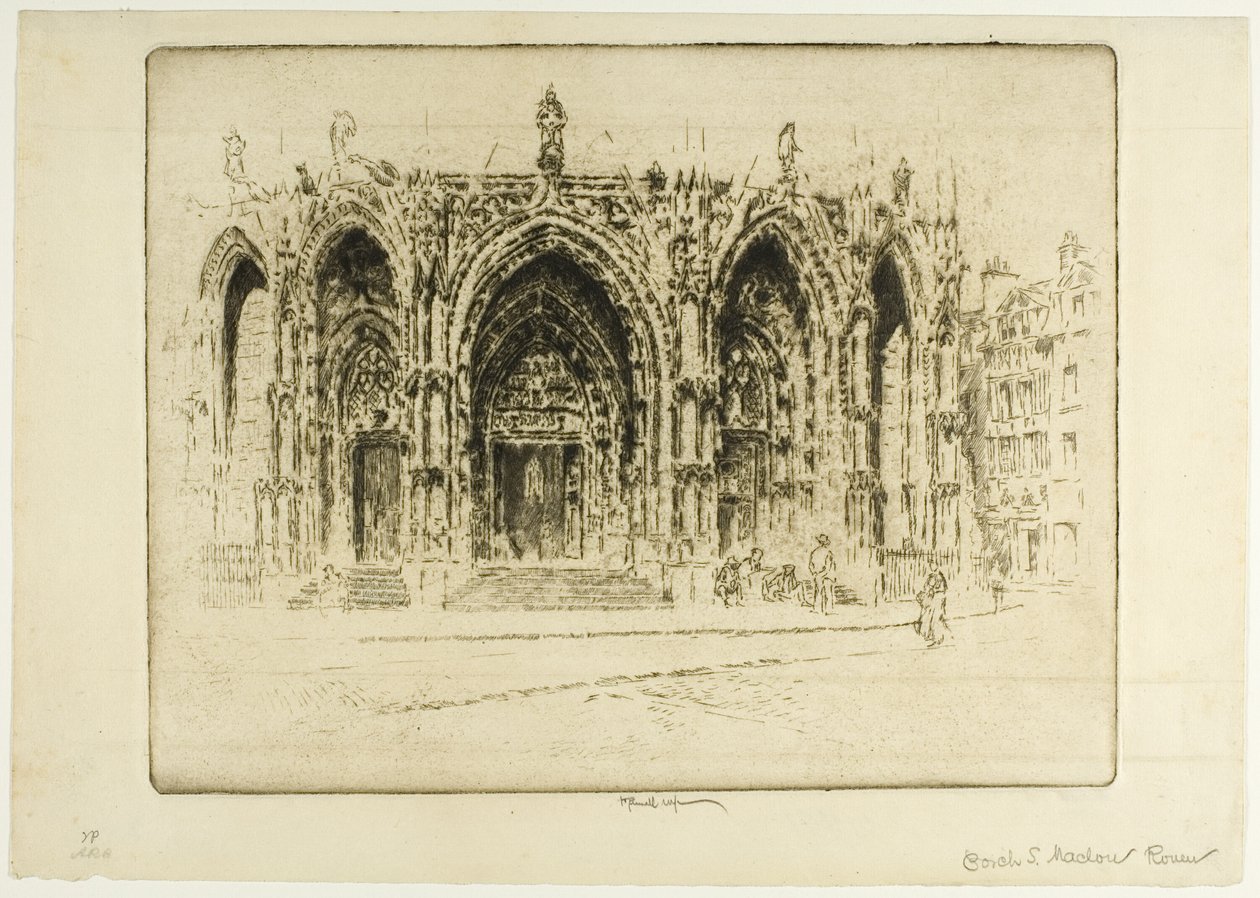 Puerta Bisagra, brána Madridu, Toledo od Joseph Pennell