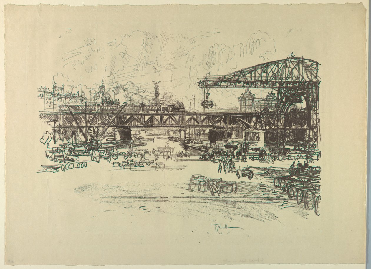 Železniční stanice, Berlín od Joseph Pennell