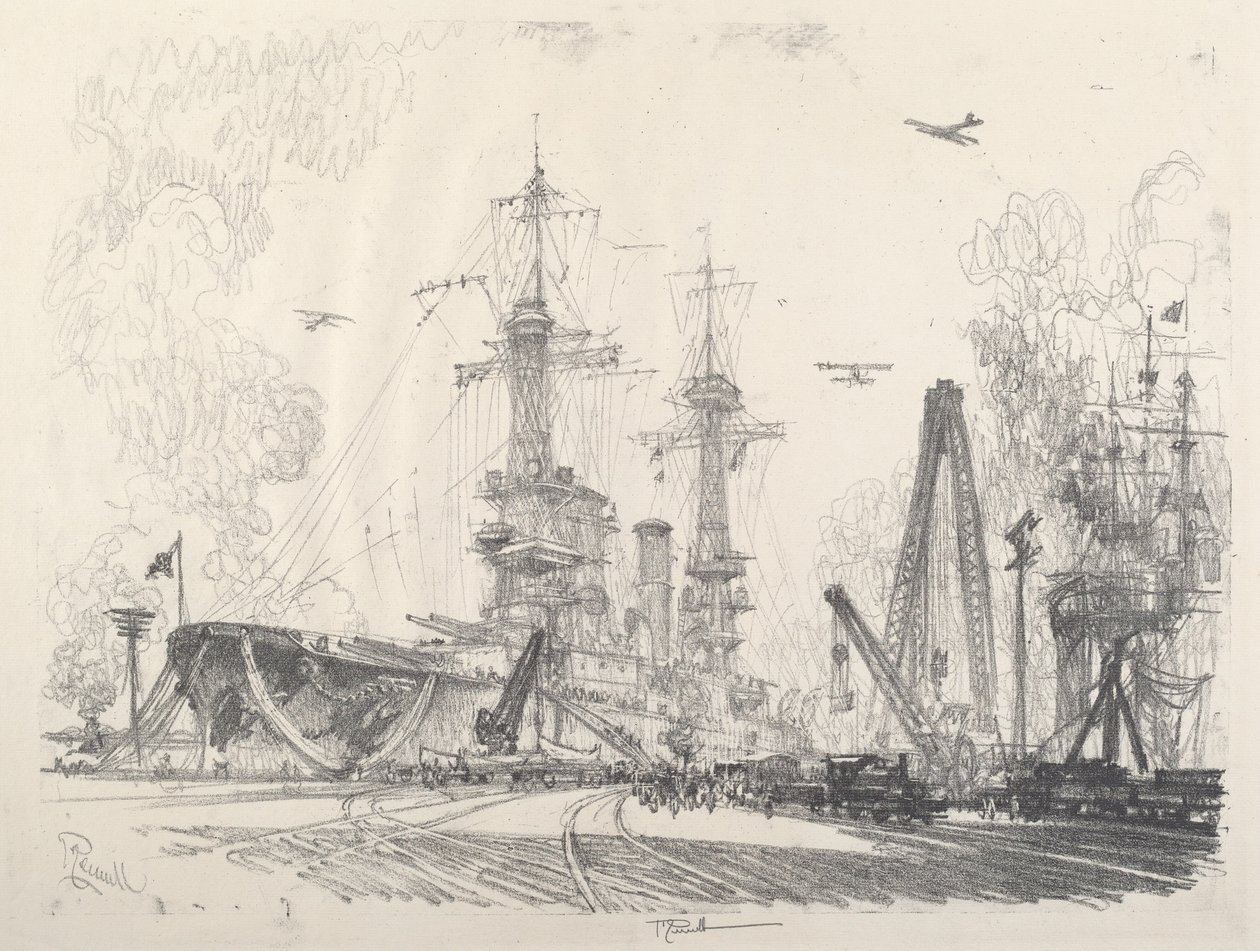 Připraveno ke spuštění, 1917. od Joseph Pennell