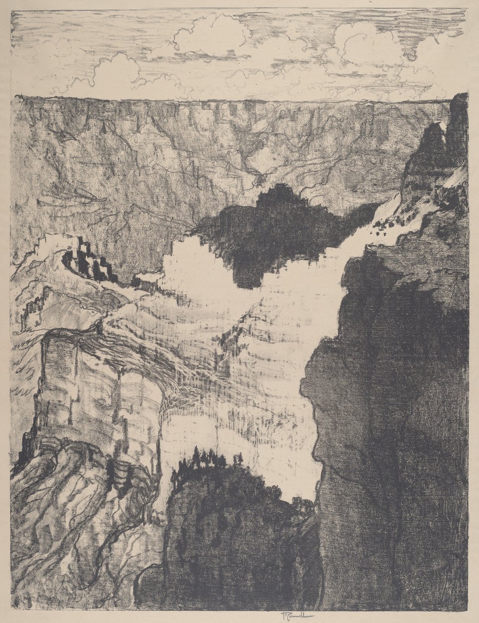 Cesta do Bílého města, No.I, 1912. od Joseph Pennell