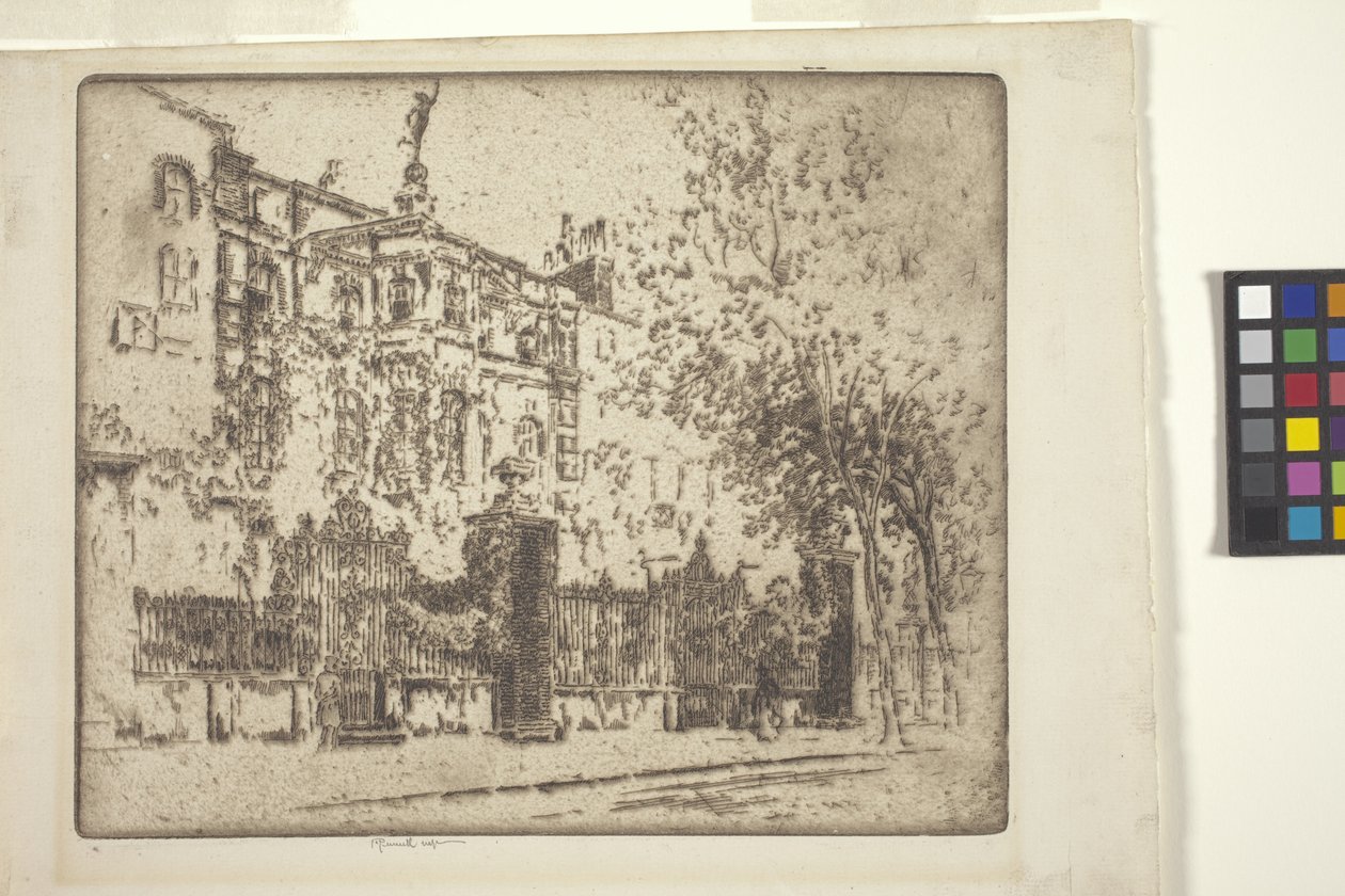 Rossettiho dům (lept) od Joseph Pennell