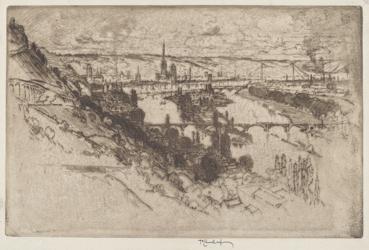 Rouen, z Bon Secours od Joseph Pennell