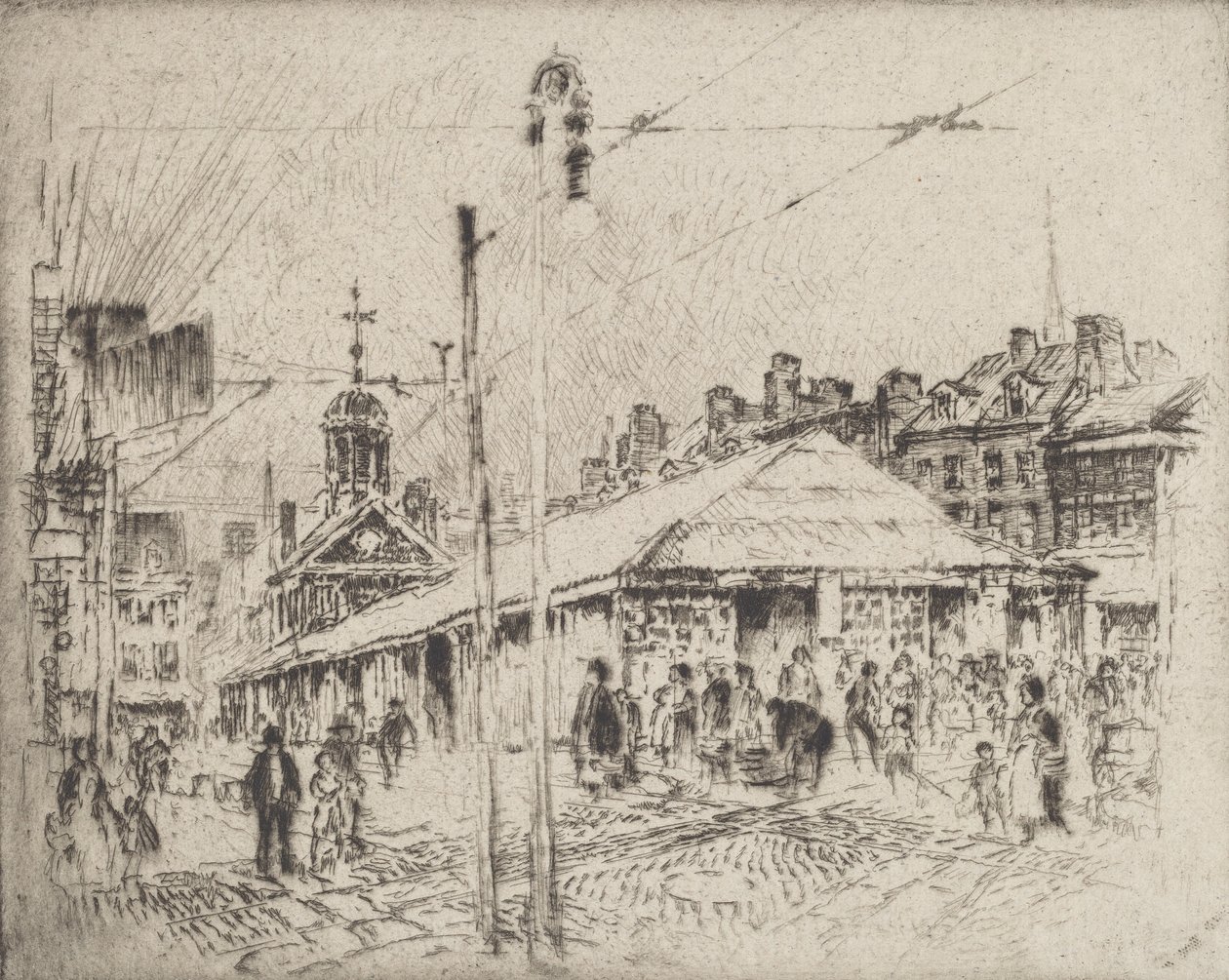 Second Street Market, Philadelphia, 1920. od Joseph Pennell