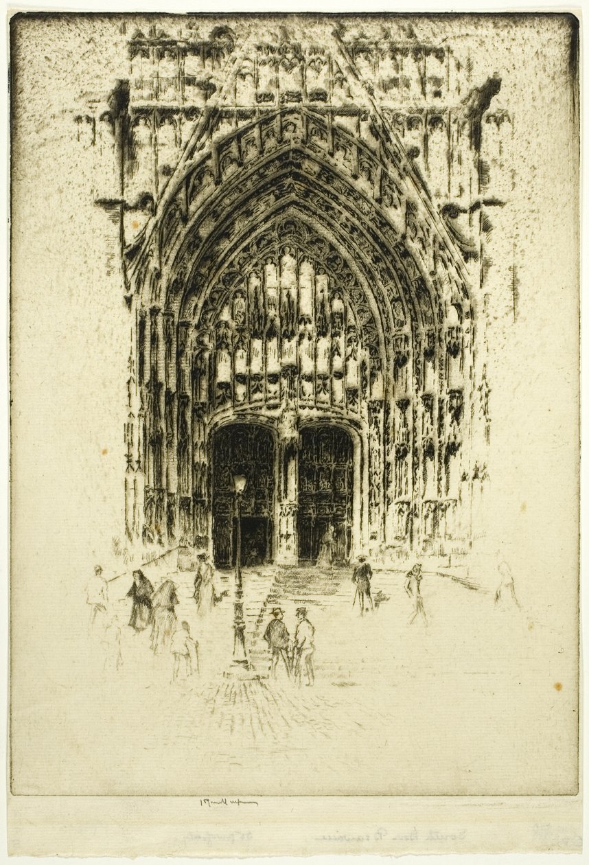 Jižní dveře, Beauvais od Joseph Pennell